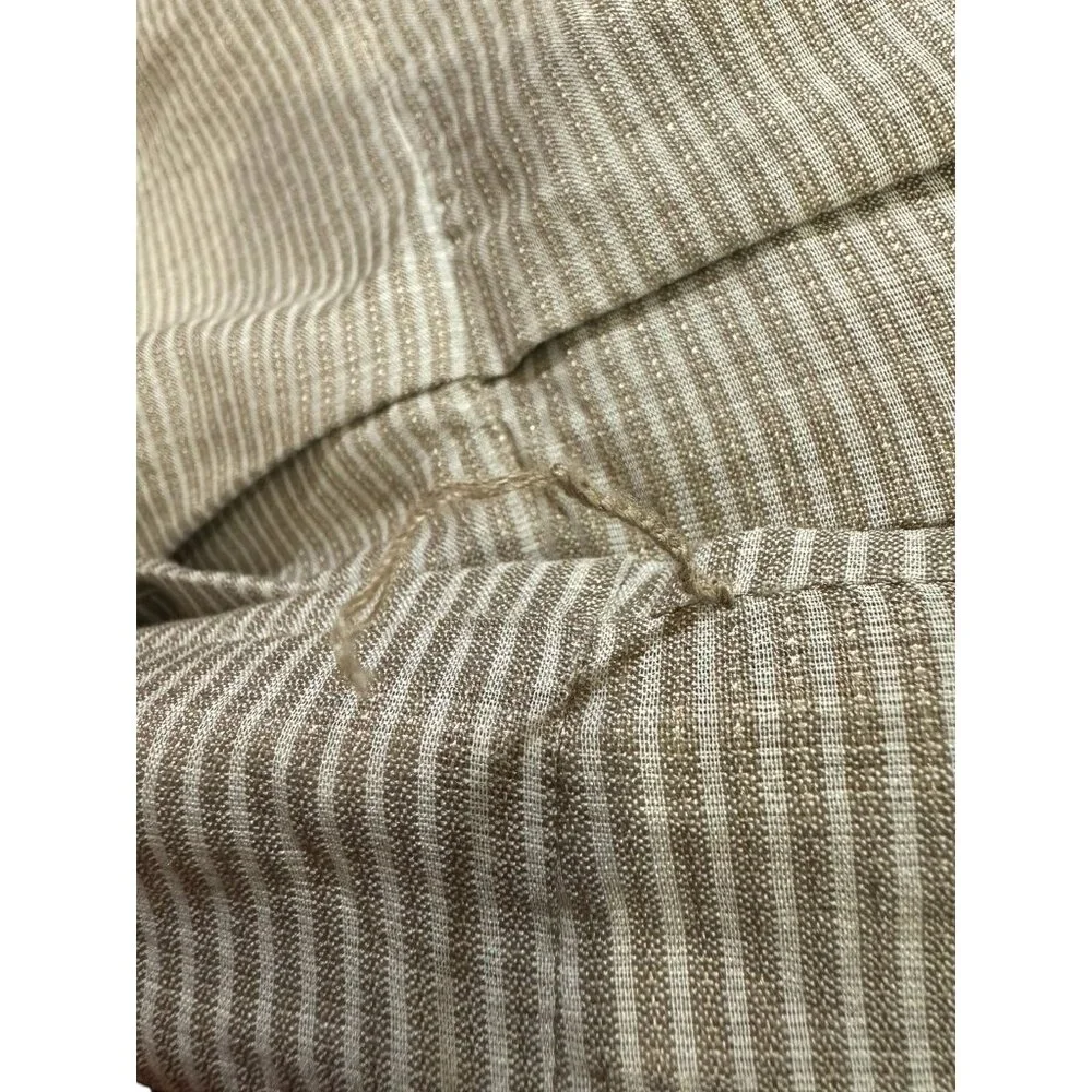 AMBALI Paris Dress US Size 10 Striped Pleated Taupe White Made in France Size 42 - Picture 12 of 12